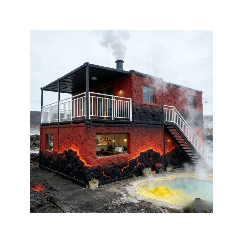 Folding Container House Hotel Homestay Internet Celebrity Check-in Room Panoramic Floor-to-ceiling Window Design
