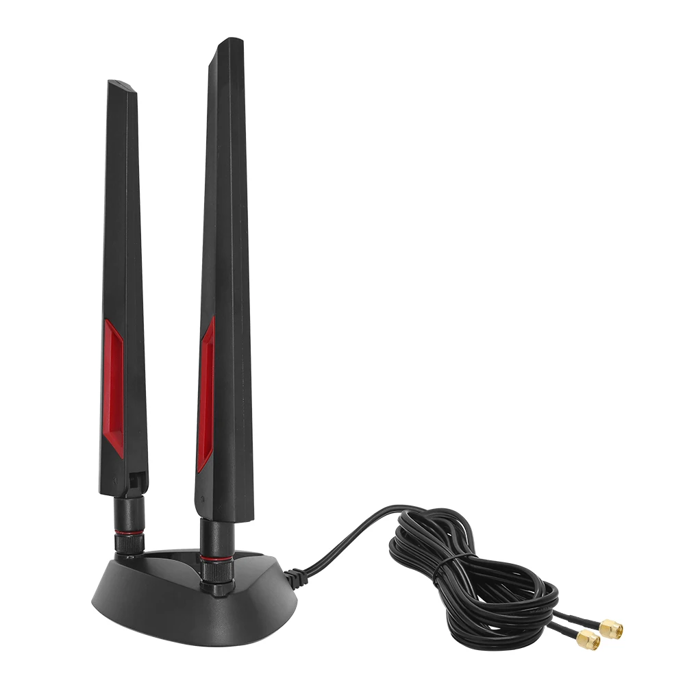 

WIFI Antenna 2.4Ghz 5GHz 5.8GHz RP SMA Male Magnetic Base for WLAN Signal Booster Antenne WiFi 6 6E Router PC Desktop Computer