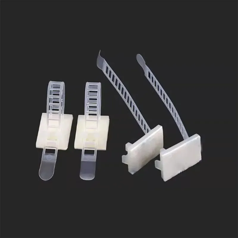 

Self Adhesive Cable Tie Mount Black White Nylon Base For Wire Management