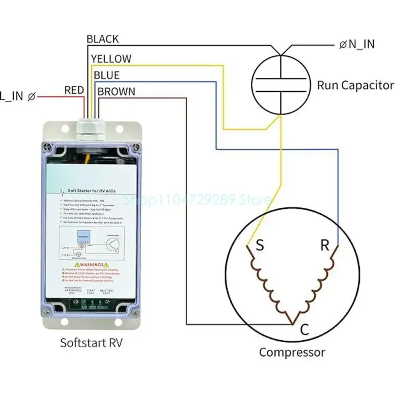 AC Soft Starter Universal for RVs Trailer Campers Air Conditioner Enables Easy Start Appliances on RVs Power