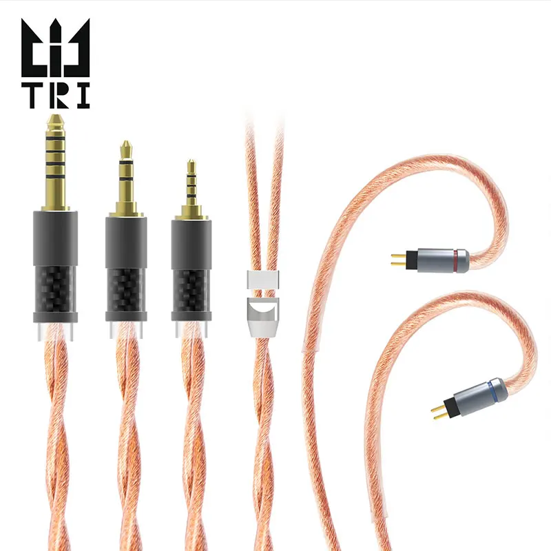 

TRI Grace-C 2Core 6N Single Crystal Copper Silver Plated+4N Pure Copper Mix HiFi Earphone Cable Earbuds Headset For KBEAR Aurora