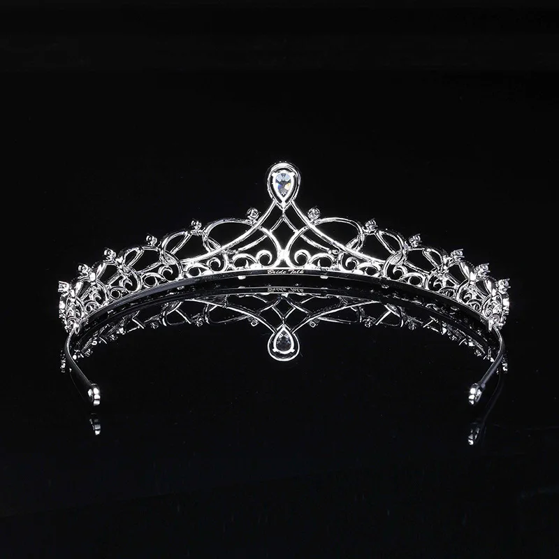 Himstory Sprankelende Zirkoon Bruids Tiara 'S Bekroont Rollende Ontwerpen Bruids Hoofdbanden Bruiloft Hoofdaccessoires Avondhaar Sieraden