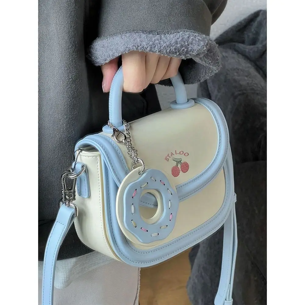 Fashion PU Leather Crossbody Bags Cute Ladies Cookie Pendant Shoulder Bags Women Handbag