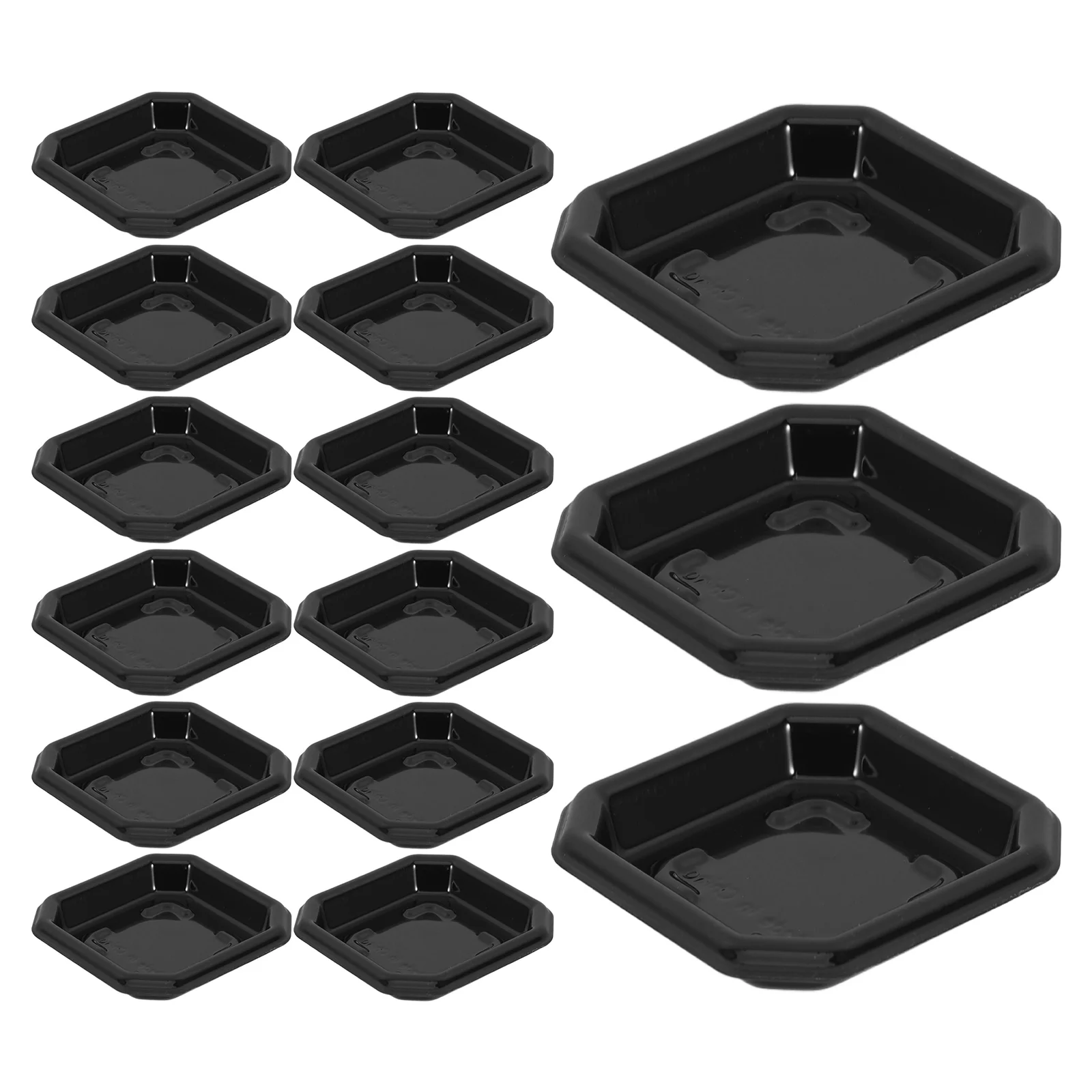 

50pcs Square Flower Pot Trays Heavy Duty Leakproof Drip Saucers PP Plant Water Tray Small Succulent Pots Plastic Gardening