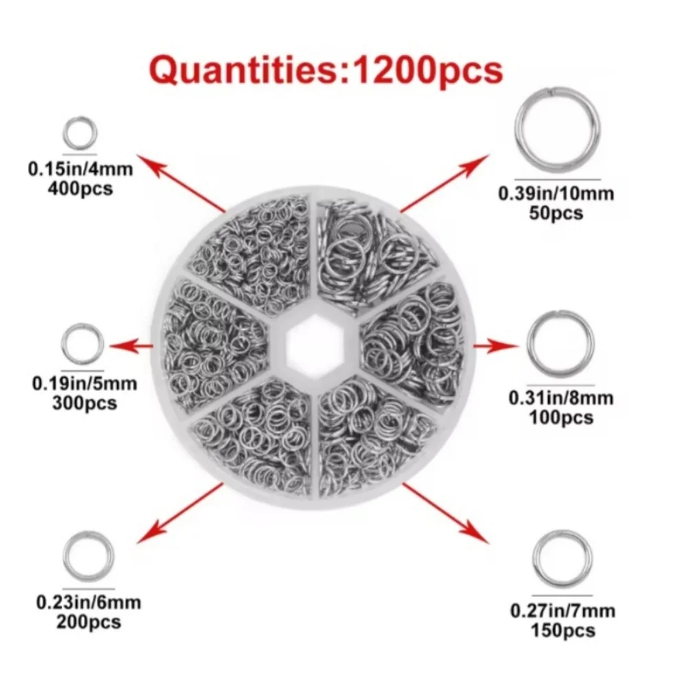 1Box O-ring Connector Metal Open Jump Ring Set For DIY Handmade Bracelets Earrings Necklaces Supplies Accessories image 3