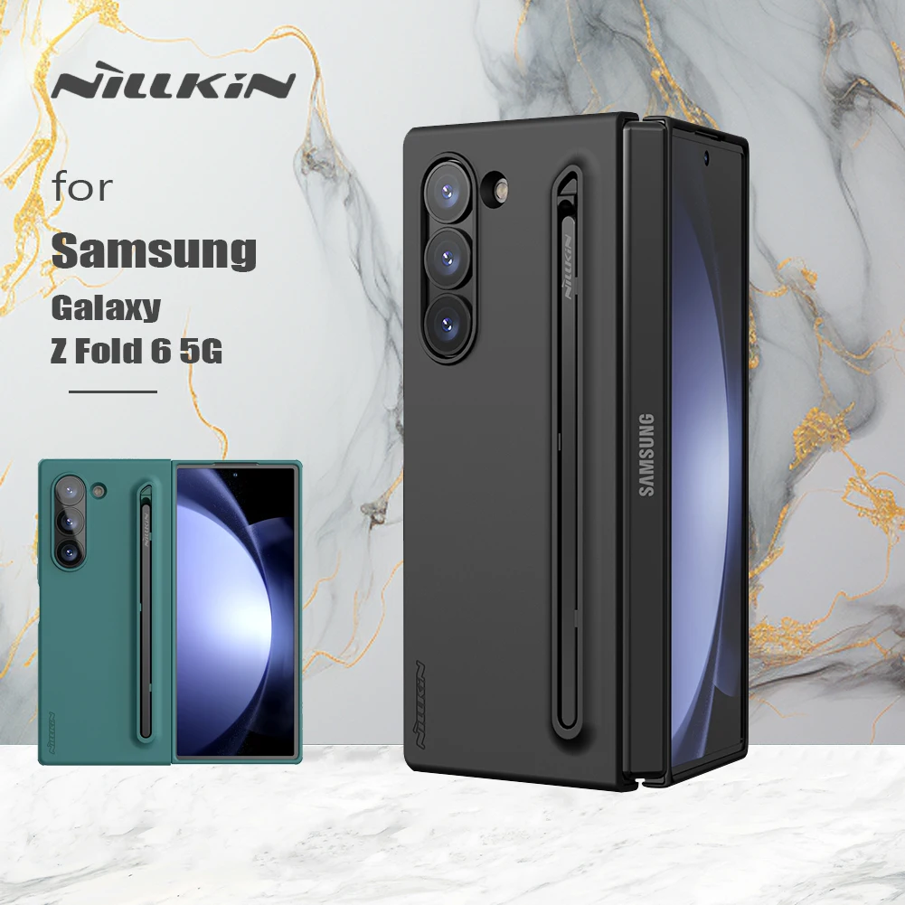 

For Samsung Galaxy Z Fold 6 5G Case Nillkin Foft Touch Silky Silicone with Customs S-Pen Cover Flex Pure Fold 360 Cases