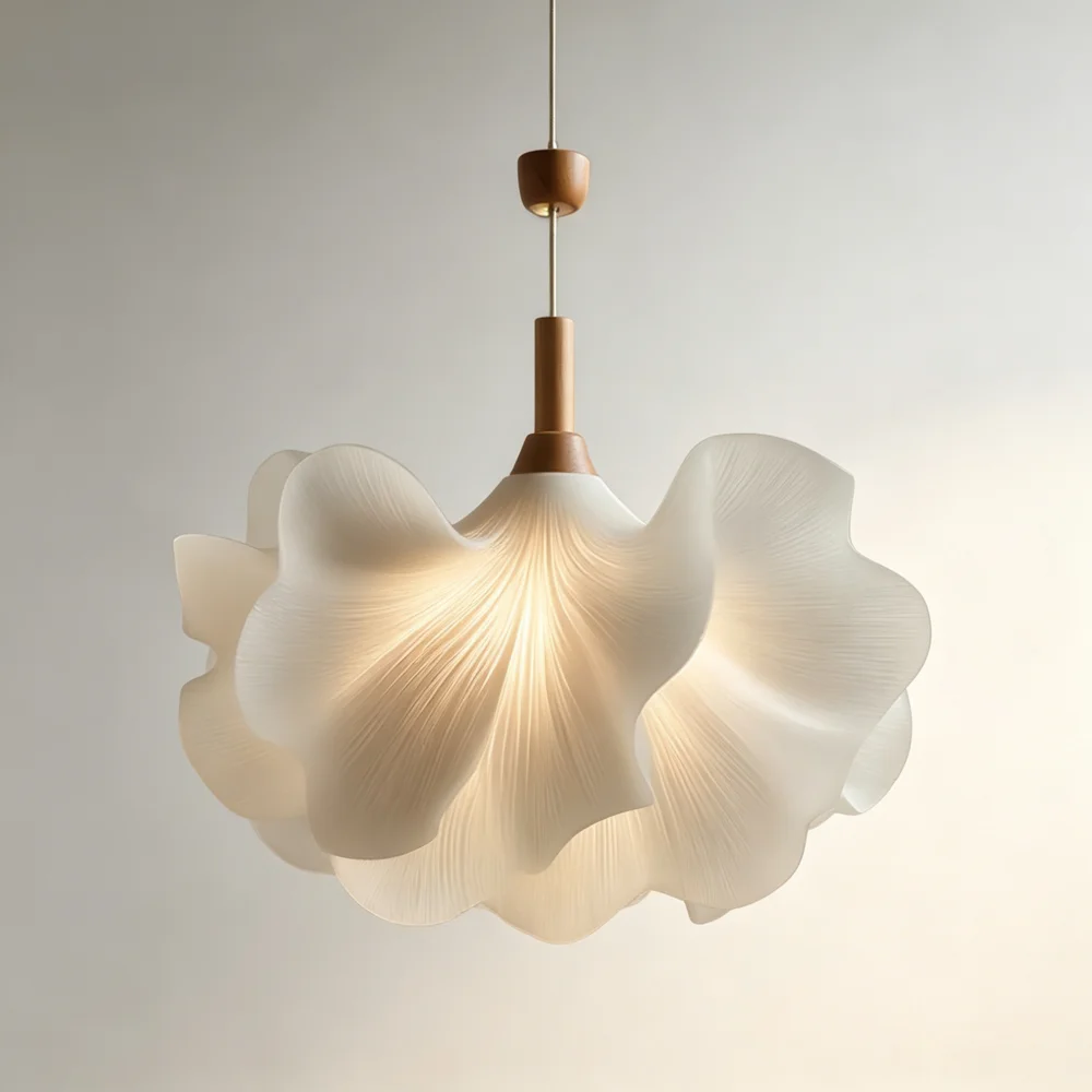 Acrylic Petal Pendant Light Retro Creative Romantic Flower Pendant Lamp Restaurant Antique Simple Chandelier For Dining Room