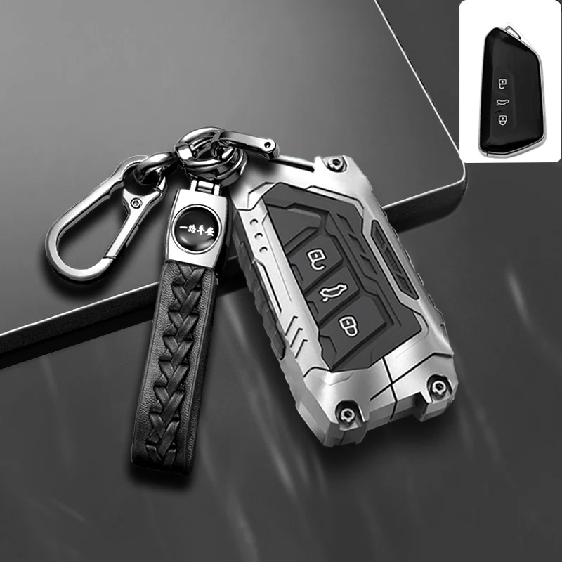 

For VW Golf 8 Mk8 GTI GTD R ID3 ID4 2020 Zinc Alloy Silicone Car Key Case Fob Holder Cover Trim Car Accessories