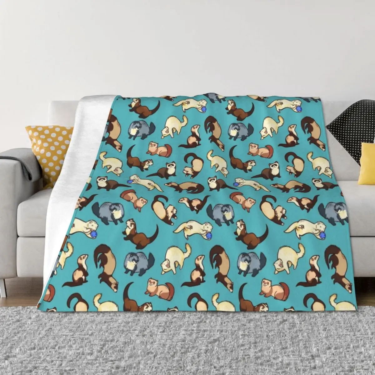 

cat snakes in blue Throw Blanket Decorative Beds cosplay anime Plaid on the sofa Blankets