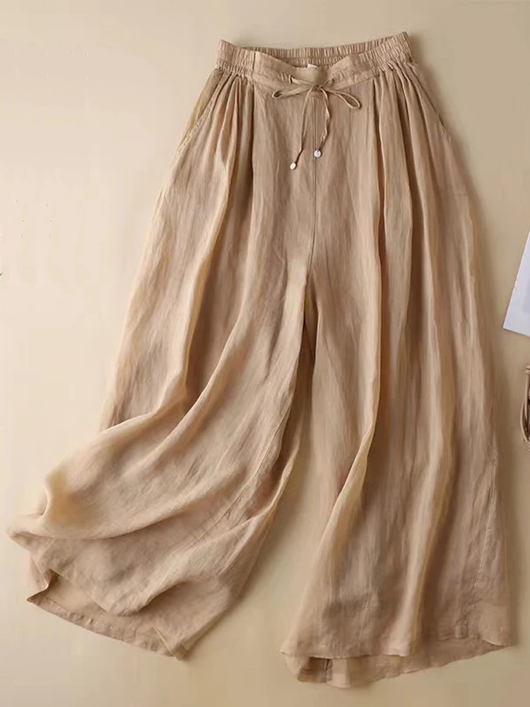 Übergroße Gerade Hosen Frauen 2024, Neue Sommer Hohe Taille Feste Beiläufige Lose Breite Bein Hosen Pantalon Femme