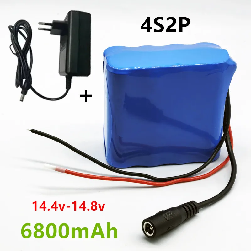 

Оригинальный литиевый аккумулятор 18650, 14,4 В/14,8 В, 4S2P, 6800 мАч, встроенный 10 А BMS для Bluetooth-динамиков и фонарей для ночной рыбалки
