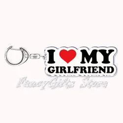 I Love My Boyfriend Girlfriend Bf Gf Couple Keychain for Accessories Bag Hot Wife Mom Dad Key Chain Ring Keychains Lovers Gifts