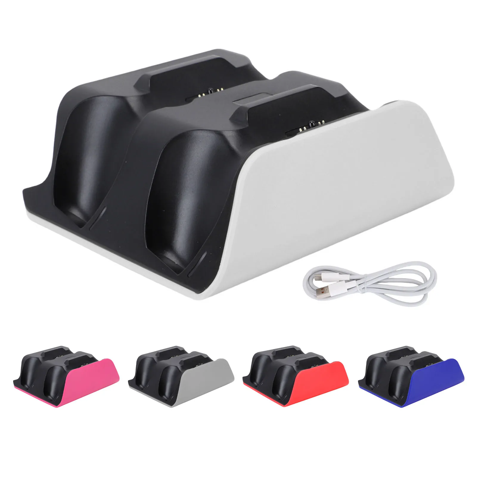 Controller Charging Station Seamless Fit Efficient and Fast LED Indicator Dual Controller Charger Base for Game Console Handle