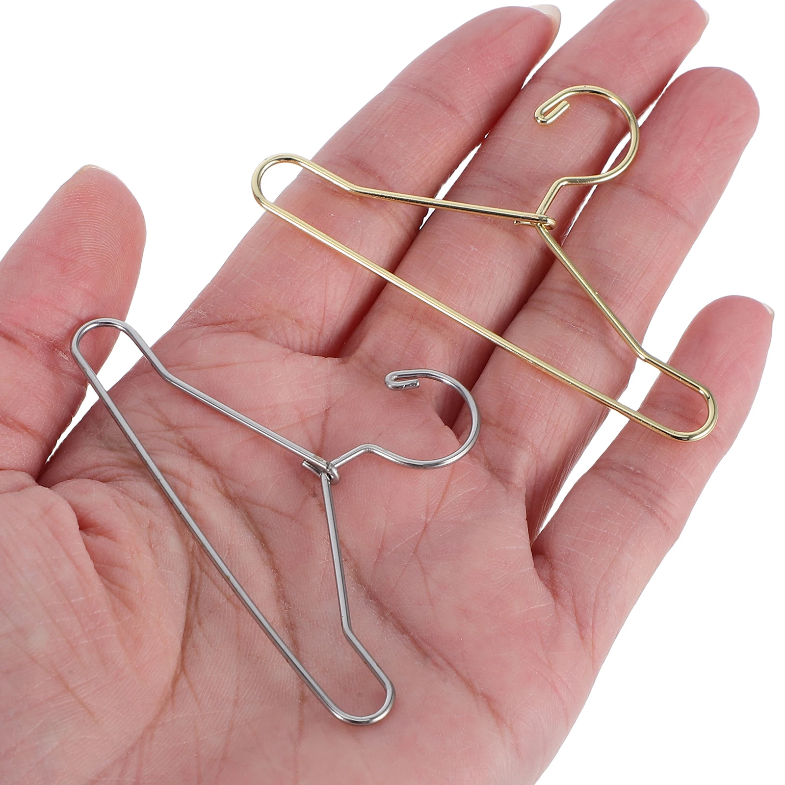 

20Pcs Miniature Metal Clothes Hangers for Mini Wardrobe Storage Dresses Skirts Outfits Display Organizers Clothes Hangers