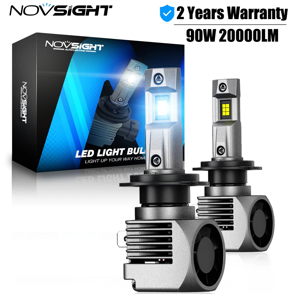 

NOVSIGHT H7 Super Bright Lamps 90W 20000LM H4 LED H11 H8 H9 9005 HB3 9006 HB4 H1 6500K Canbus Mini Size 6500K White Car Lamps