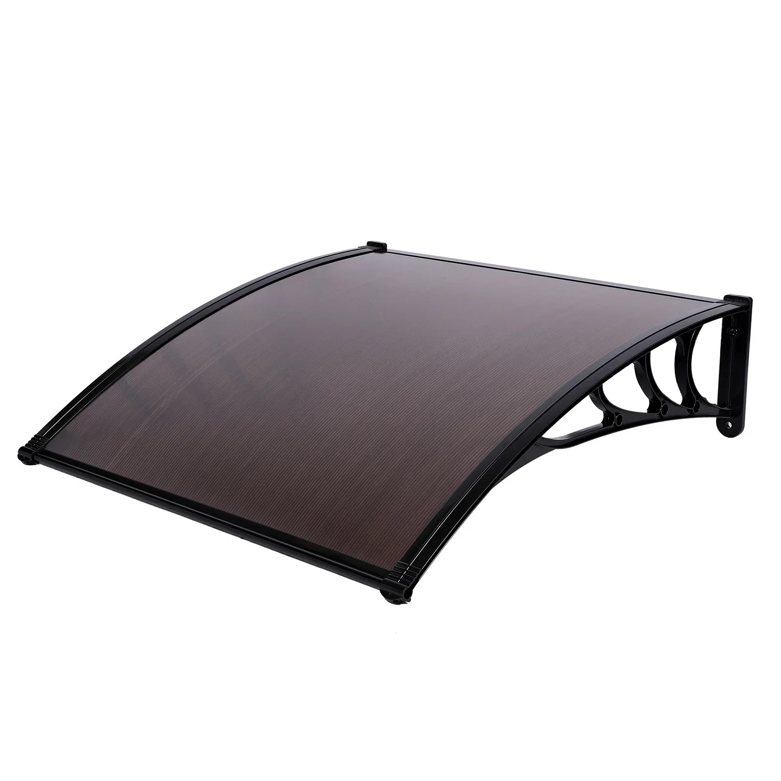 

100 x 100 Household Application Door & Window Rain Cover Eaves Canopy Brown & Black Bracket