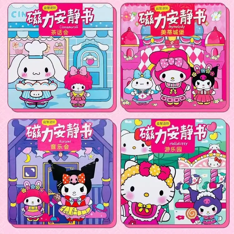 

New Sanrio Magnetic Quiet Book Sanrio Hello Kitty Series New Cut Free Magnetic Quiet Book Girl Handmade Toy Kawaii Trend Gift