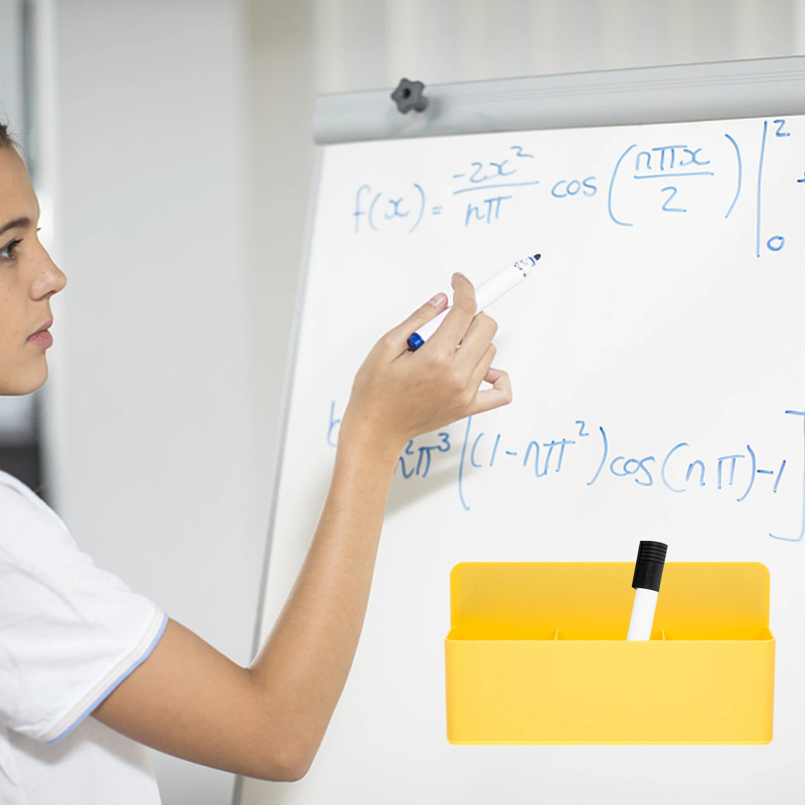 

Магнитный ящик для хранения маркеров для сухого стирания, аксессуары для досок, держатель для карандашей, магнитный органайзер, материал ПП, ластик