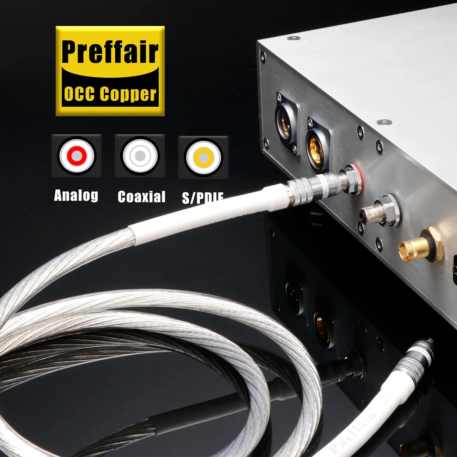 Preffair X428 مطلي بالفضة 110 أوم RCA كابل رقمي محوري حمى الصوت كابل الصوت كابل إشارة AES/EBU