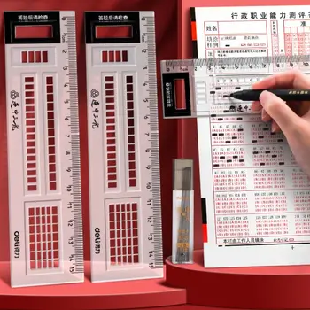 Régua De Medição De Plástico Transparente, Exame Em Linha Reta, Multifunções Desenho Papelaria, Teste De Exame, 15cm