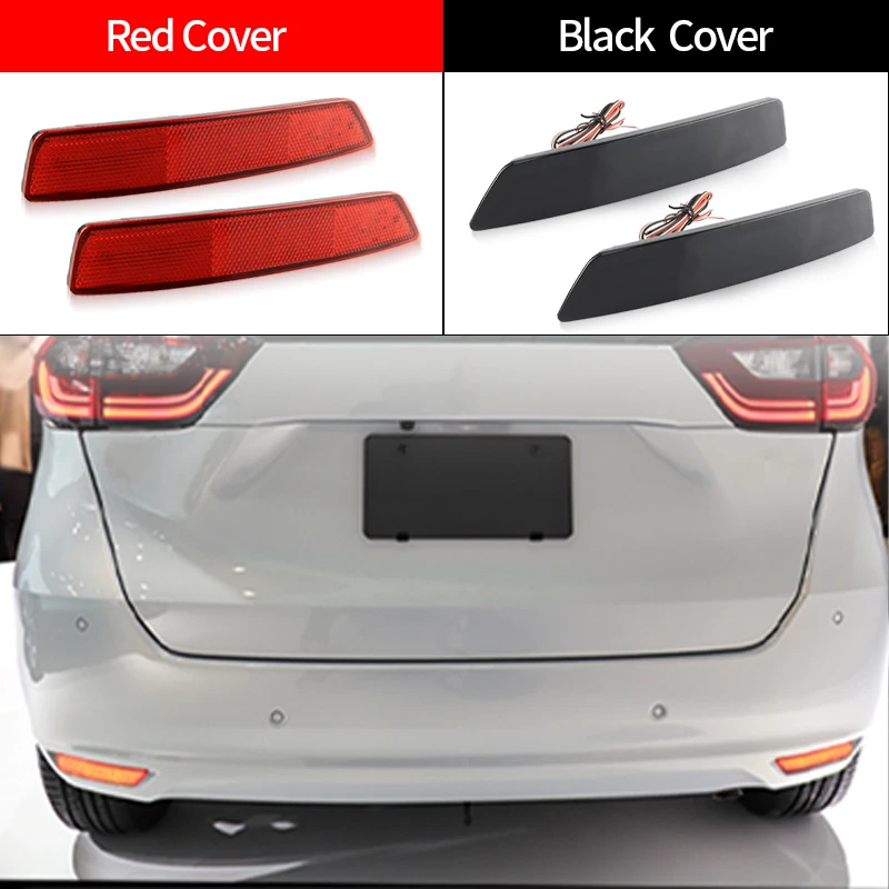 

2 шт. 12 В Canbus красные/черные линзы светодиодные отражатели заднего бампера для Honda New Fit 2020-up задние противотуманные фары автомобильные аксессуары