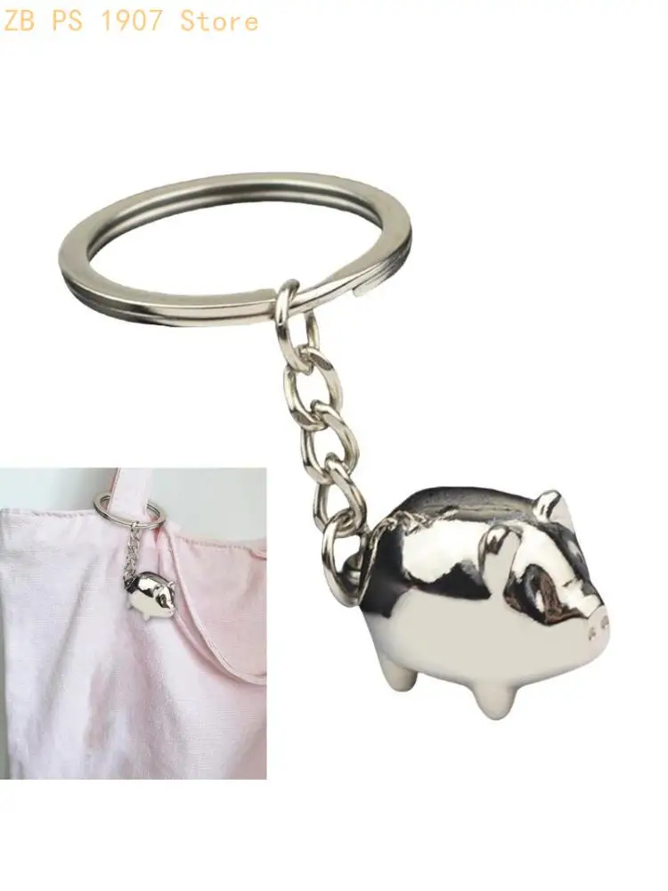 Playful Piggy Keychain Accessory Sweet Pig Keychain Pendant Accessory Crafted From Quality Metal For Longevity 55KA