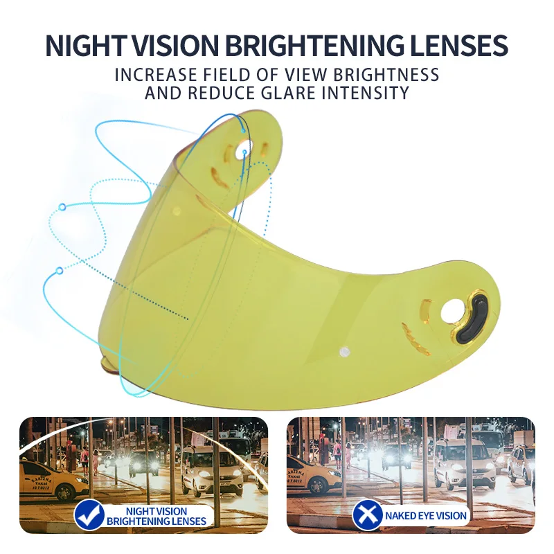 Brightening Visor for NOLAN X-Lite X-803 X-802 X-702 X-661 X603 Helmet Yellow Screen Shield Windshield Accessories