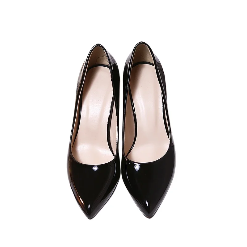 Women High Heels Sexy Fashion Pointed Toe 4 Colour Patent Leather Classic Shallow Mouth Work Pumps Shoes Big Size 34-47 62-1
