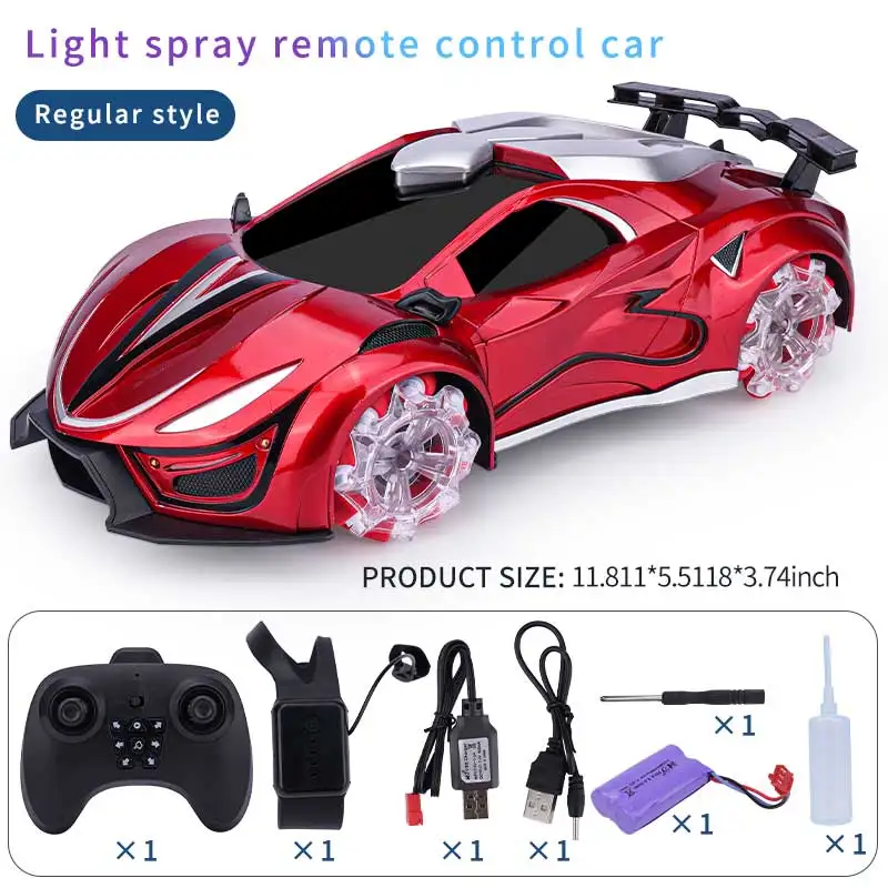 RC Stunt Car 2.4G 4WD Watch Gesture Sensor Remote Control Vehicle 360 Degree Flip Simulation Spray Night Glare Effect Models Toy