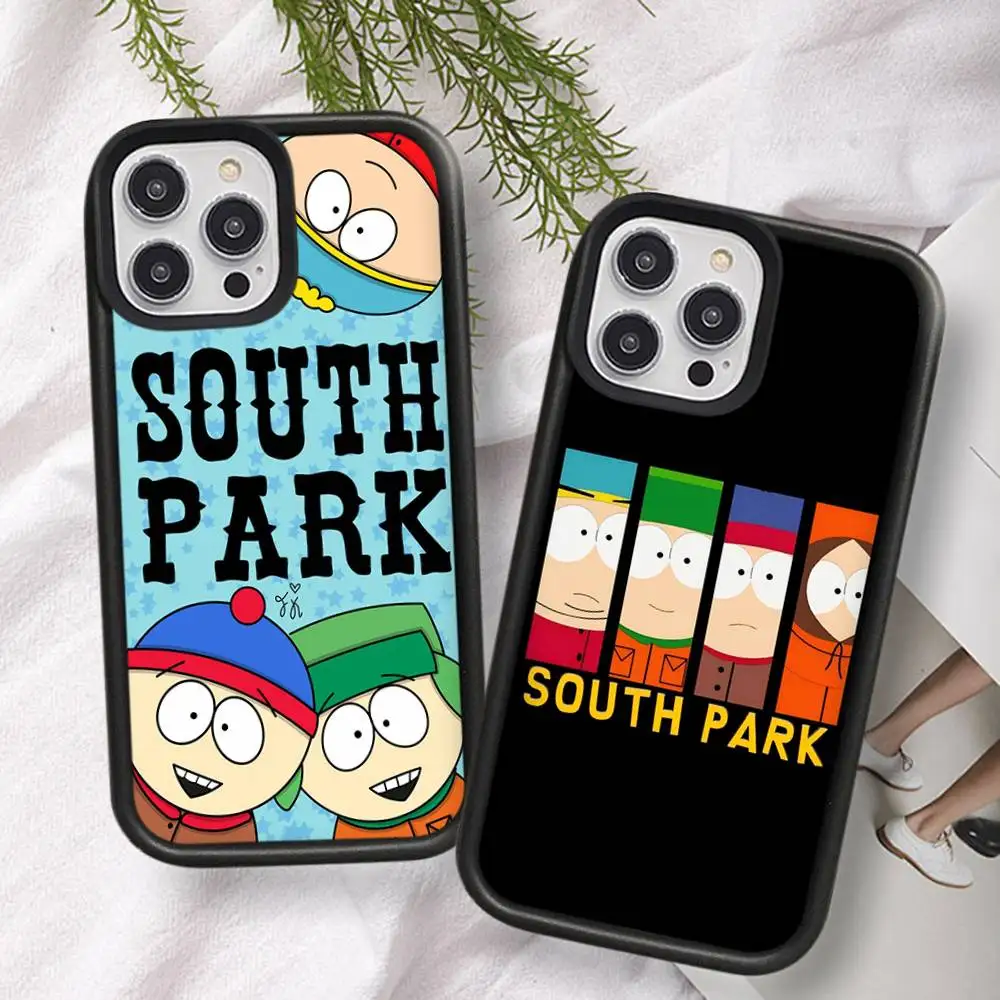 Classic S-south Cartoon P-Park Anime For iPhone 11 12 13 14 15 16 17 Pro Max Plus TPU+PC Shockproof Back Phone Cases
