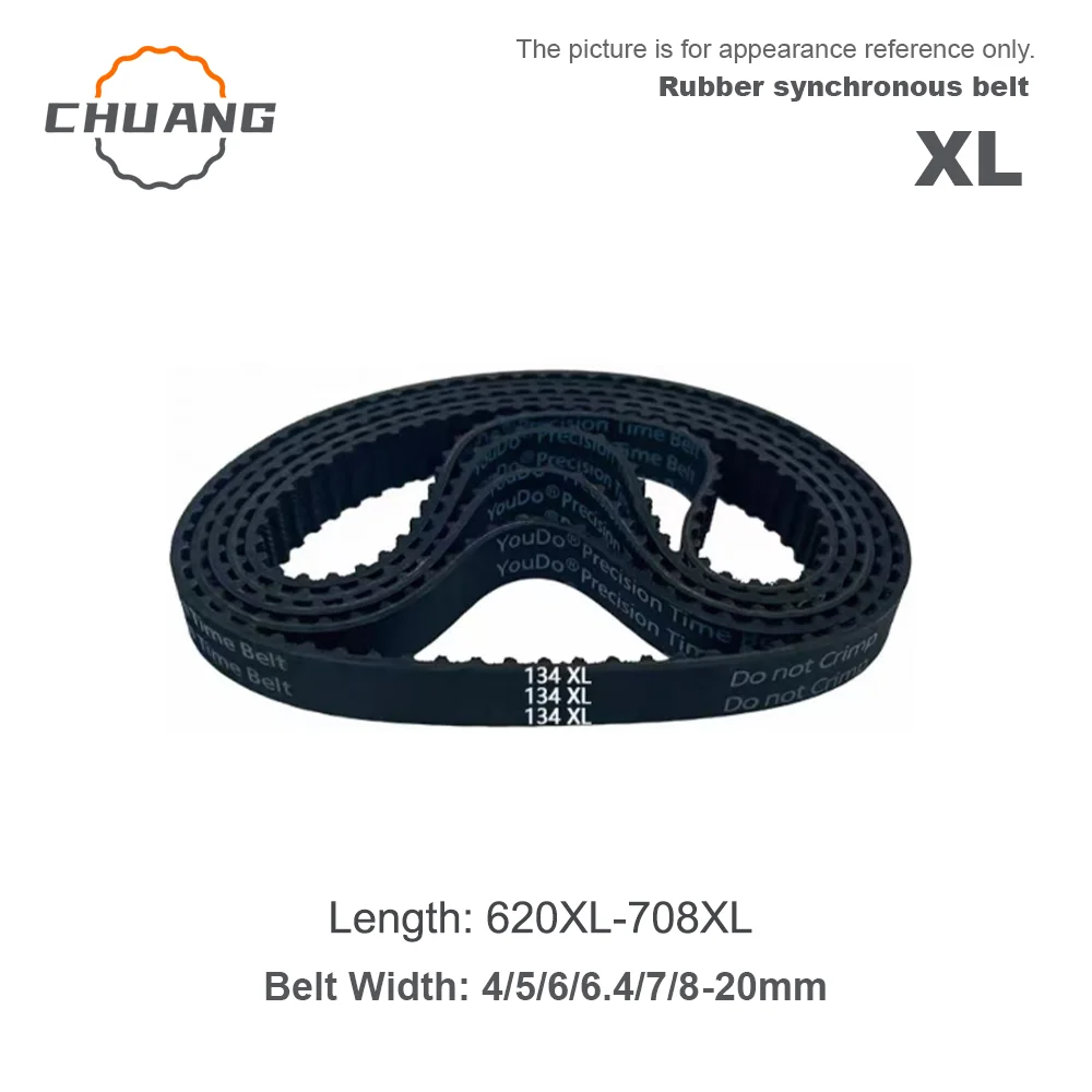 

XL Timing Belt number 620XL~708XL Width 4/5/6/6.4/7/8/9/10/12/12.7/15/18/19/20mm XL Rubber Closed Loop Synchronous Belt