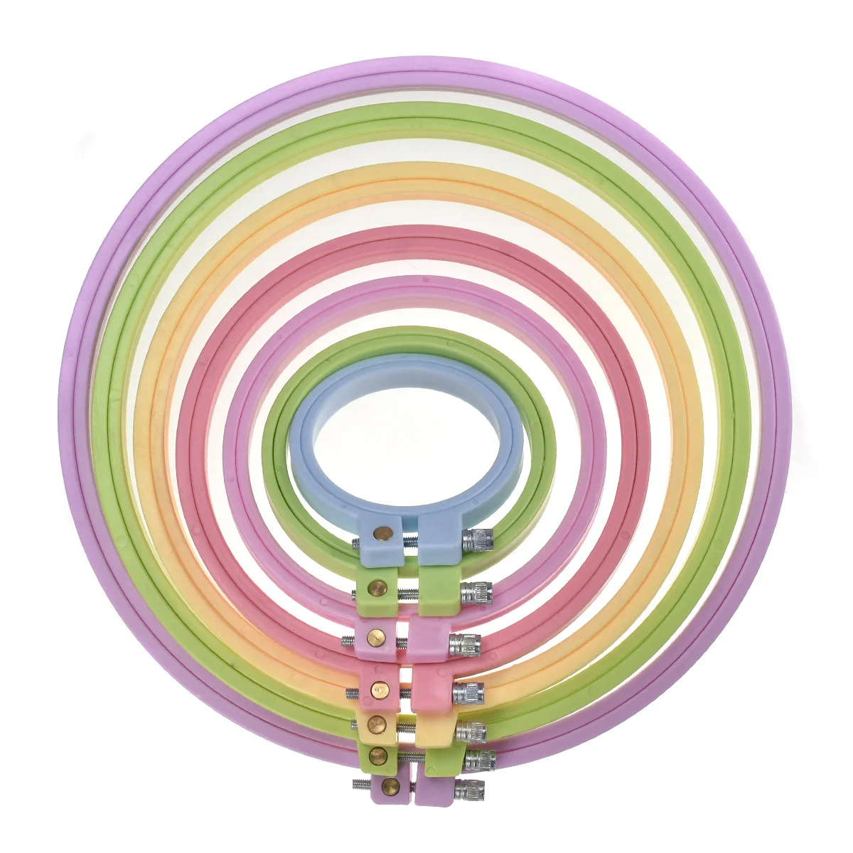 1/7pcs 7-25cm Plastic Embroidery Cross Stitch Hoop Adjustable Frame Hoop Ring DIY Handmade Cross Stitch Sewing Craft Tools