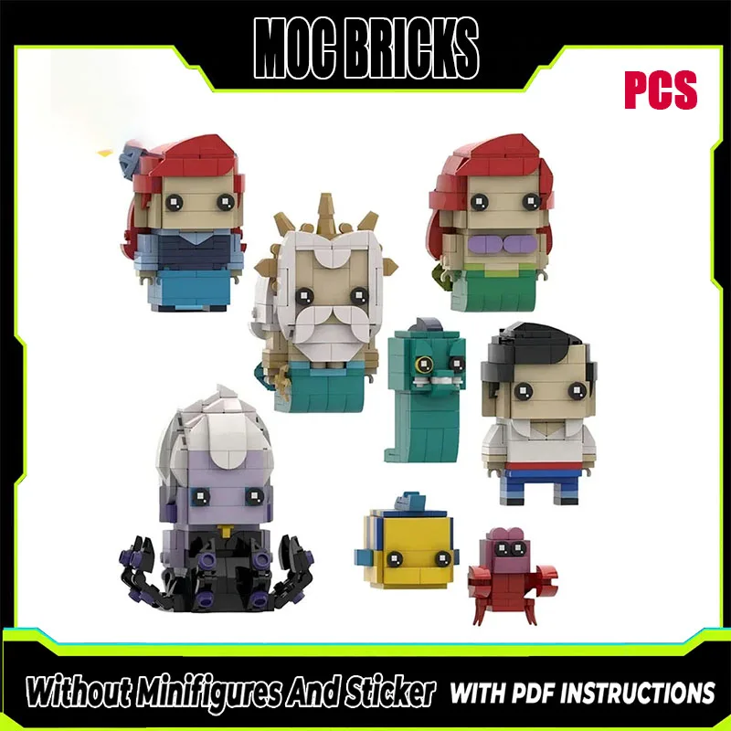 

MOC строительные блоки аниме подводный мир мультфильм аниме фигурка Brickheadz кирпичи модель игрушки подарок на день рождения