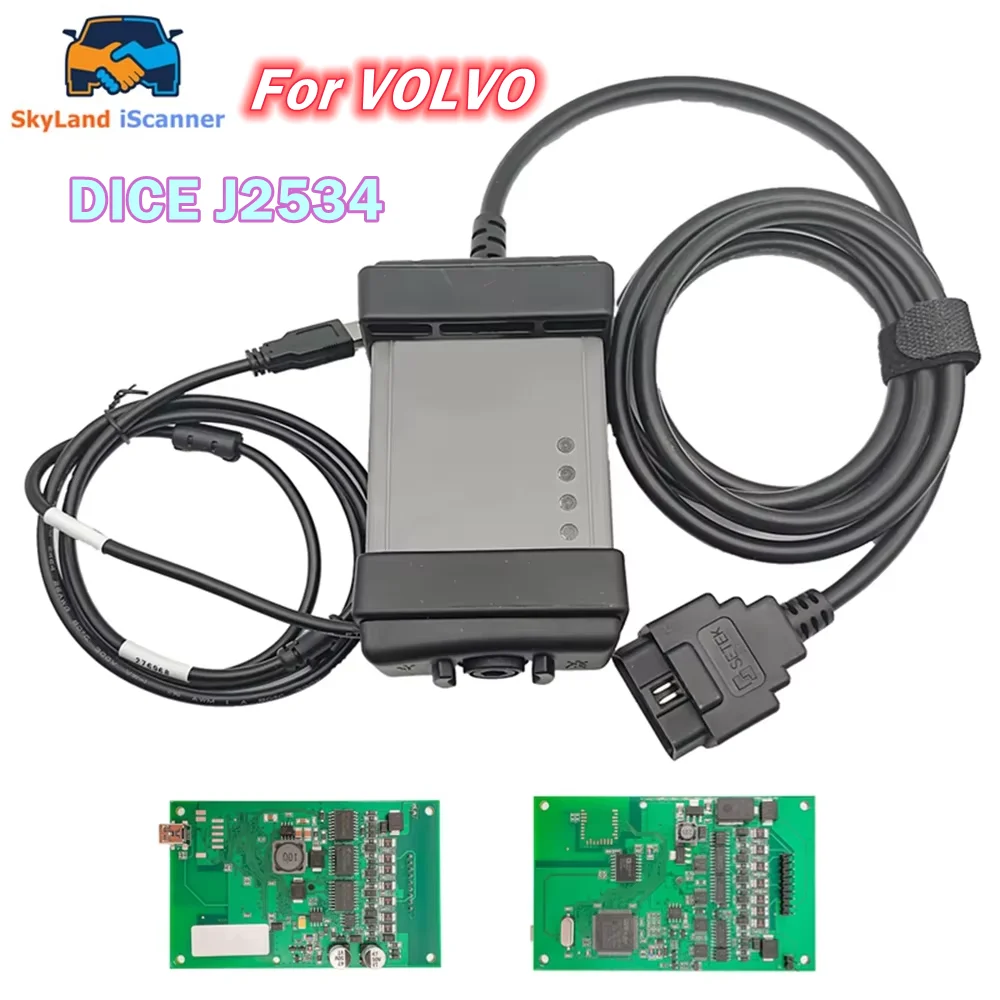 Newest 1:1 DICE 2014D J2534 Protocol Control Module Maintenance for VOLVO 2014D OBD2 Car Diagnostic Scanner Fast Shipping
