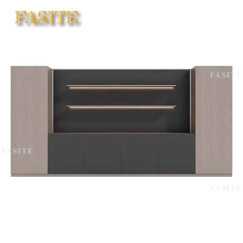 For Office Filing Cabinet Simple Modern Data Storage Locker Bookshelf Metal Wood Large Capacity Secure Lock Home Business