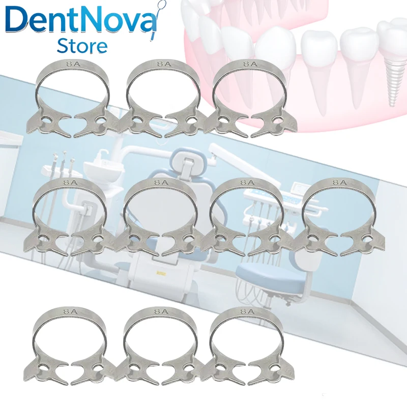 

10PCS Dental Rubber Dam Clamps Winged Stainless Steel Endodontic Forceps Root Canal Clips Orthodontic Tools 50 Sizes
