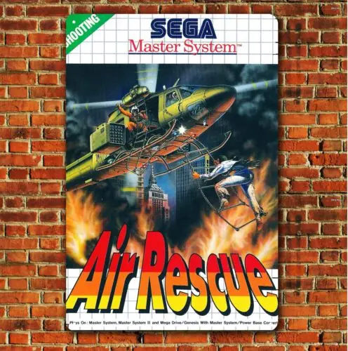 Air Rescue Videospiel-Metallposter – Master System Blechschild (Größe)