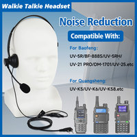 ABBREE 2Pin K Plug Walkie Talkie Headset Sponge Earpad Earpiece PTT/VOX Mic For Baofeng UV-5R/UV-21/UV-5RH Quansheng UV-K5 UVK6