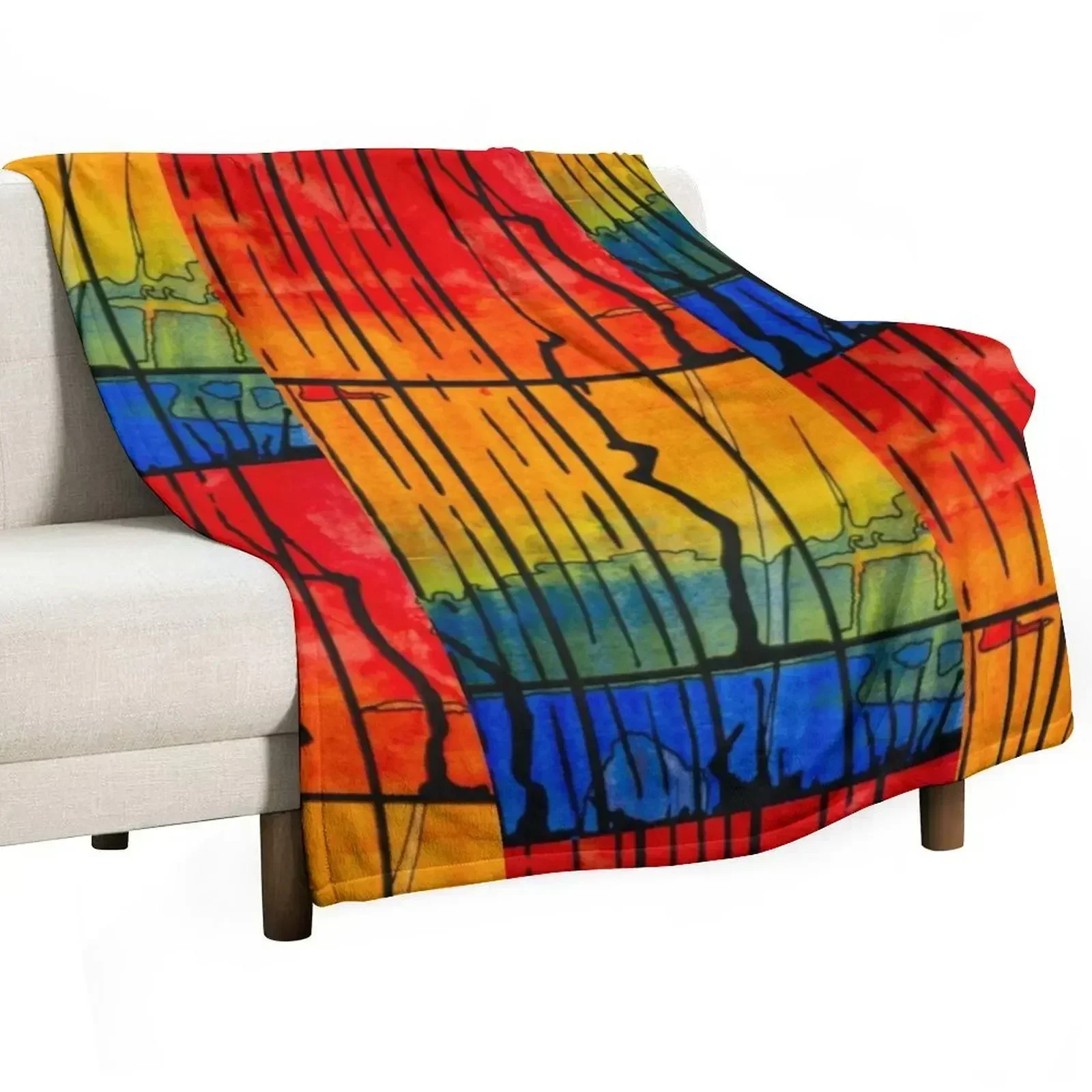 

Rainbow River Throw Blanket Beach Blankets For Sofas Blankets