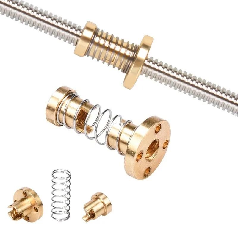 مكافحة رد الفعل العكسي الجوز T8 القضاء الفجوة الجوز الخيوط قضيب الربيع تحميل الجوز DIY ل Acme الرصاص المسمار 8 مللي متر الرصاص ثلاثية الأبعاد طابعة ماكينة بتحكم رقمي بالكمبيوتر