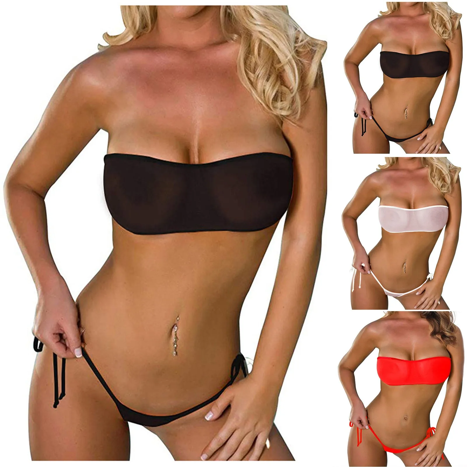 Costume da bagno donna Sexy 2024 nuovo Bikini Push Up costumi da bagno solidi costume da bagno donna per donna 2 pezzi Set Monokini Biquini