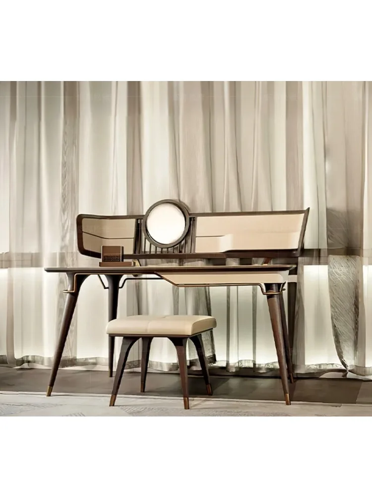 Meja Rias Walnut dengan Cermin Rias Meja Rias Bangku Rias Modern