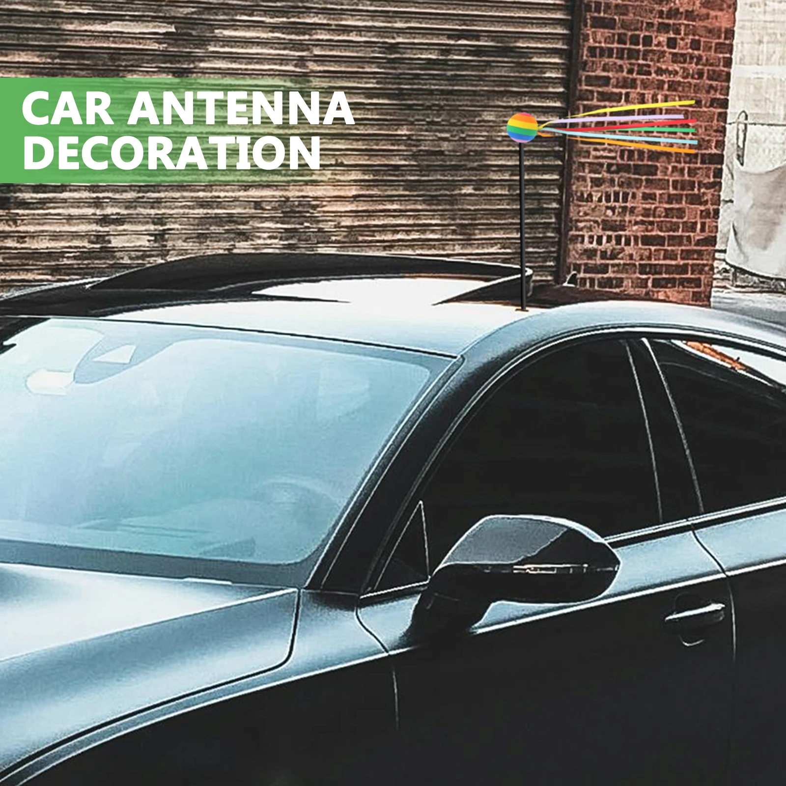 

Car Antenna Ball Durable Polyester Material Cute Cartoon Decoration Easy Install Vehicle Antenna Topper Car Accessory