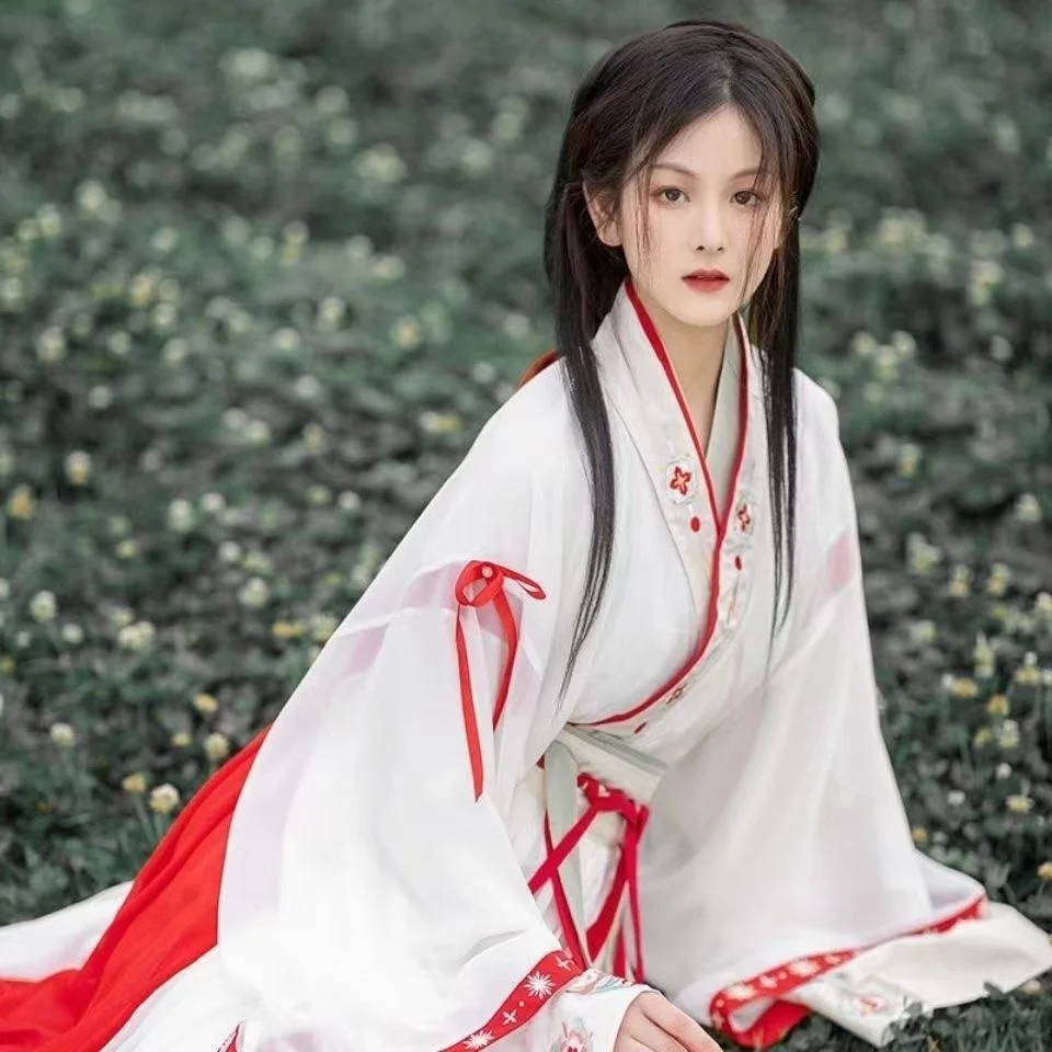 Nowoczesne Hanfu kobiety tradycyjny strój chiński Kimono starożytny dynastii Tang zestaw Hanbok kostium wróżka piękna boska dziewczyna Vestido