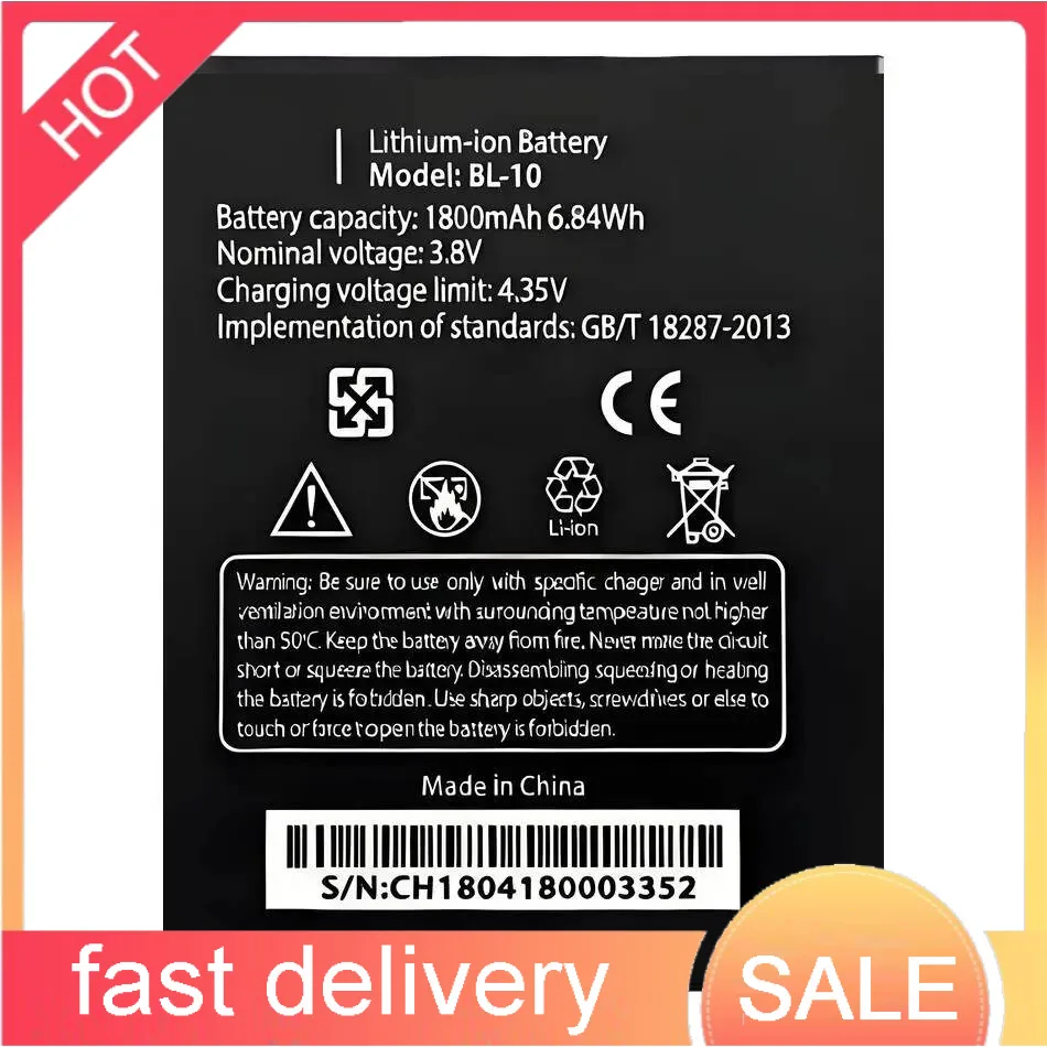 

For Thl T12 Fast Charging Mobile Phone Battery 1800Mah BL-10