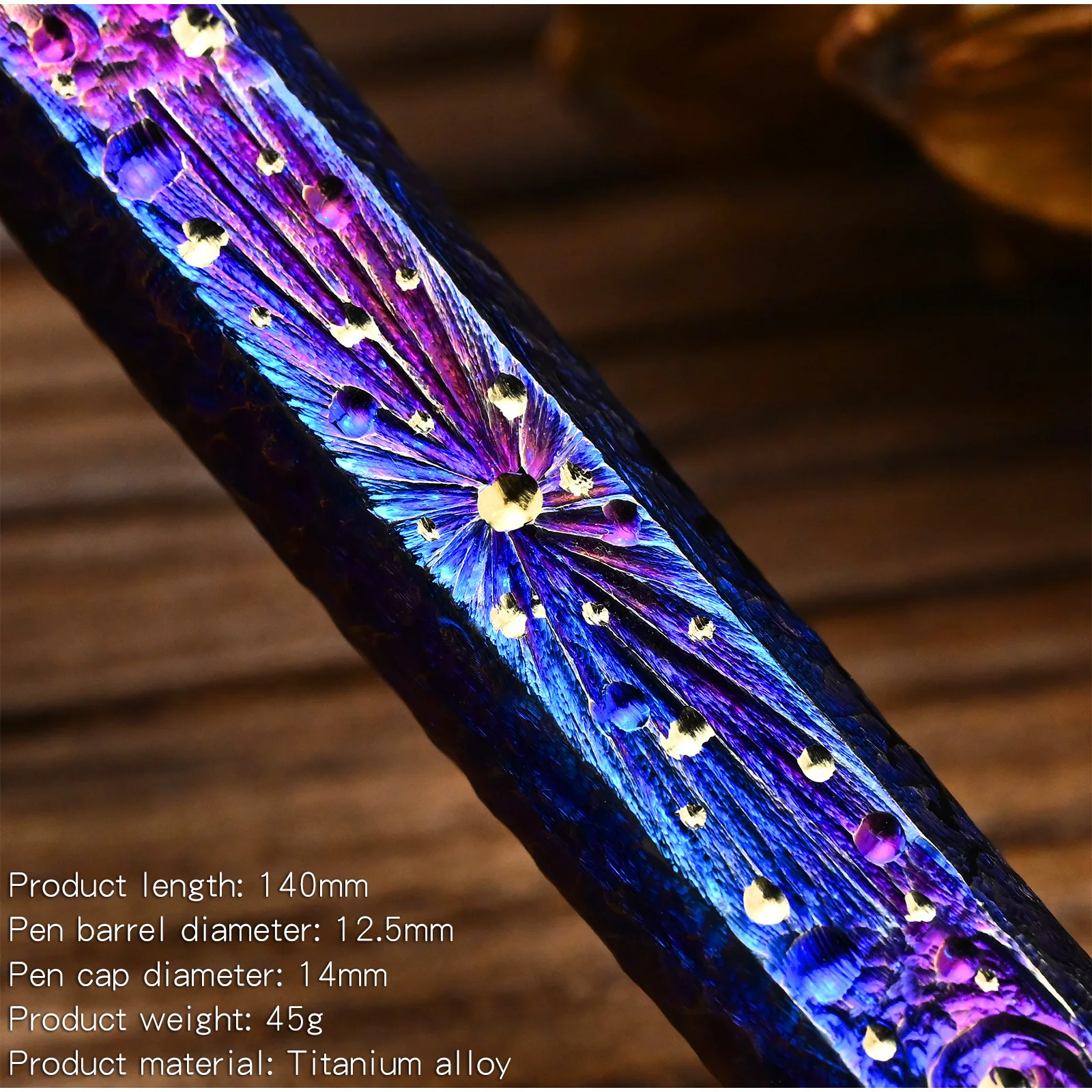 Handmade Starry Sky Limited Edition Titanium Alloy Fountain Pen Signature Pen Gel Pen Heavy Handle Pen EDC