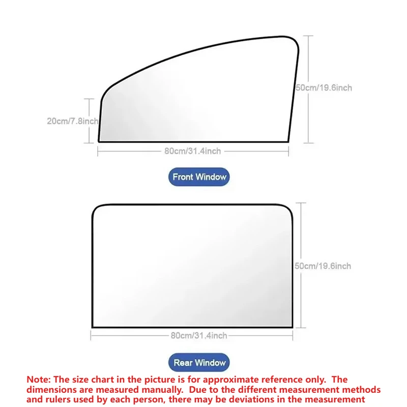 زوج واحد من ستارة السيارة المغناطيسية القوية ذات الوجهين، ستارة سيارة مغناطيسية غير شفافة للحماية من أشعة الشمس في الصيف