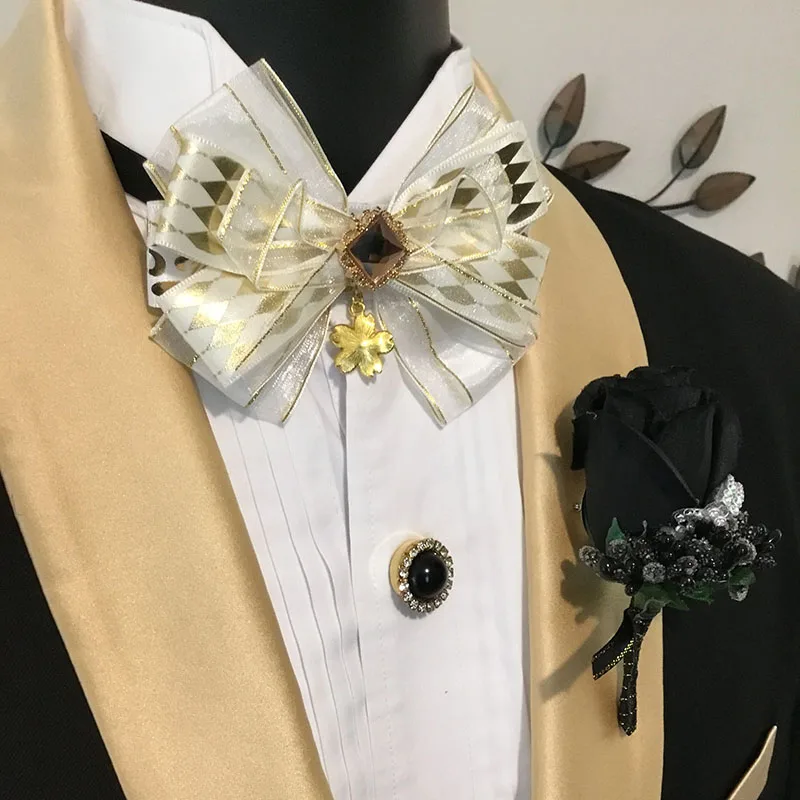 

Lolita Cosplay Anime Clothing Bow Tie Women's High-end Luxury Suit Shirt Accessories Original Handmade Jewelry Collar Flower Pin