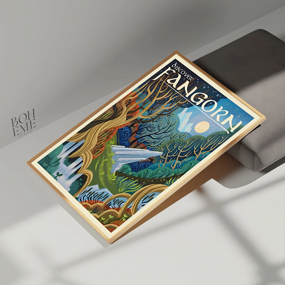 Ring Art PosterVintage Film Mordor Castle Lord Magic Movie Sticky Posters Vintage Room Bar Cafe Decor Nordic Home Decor