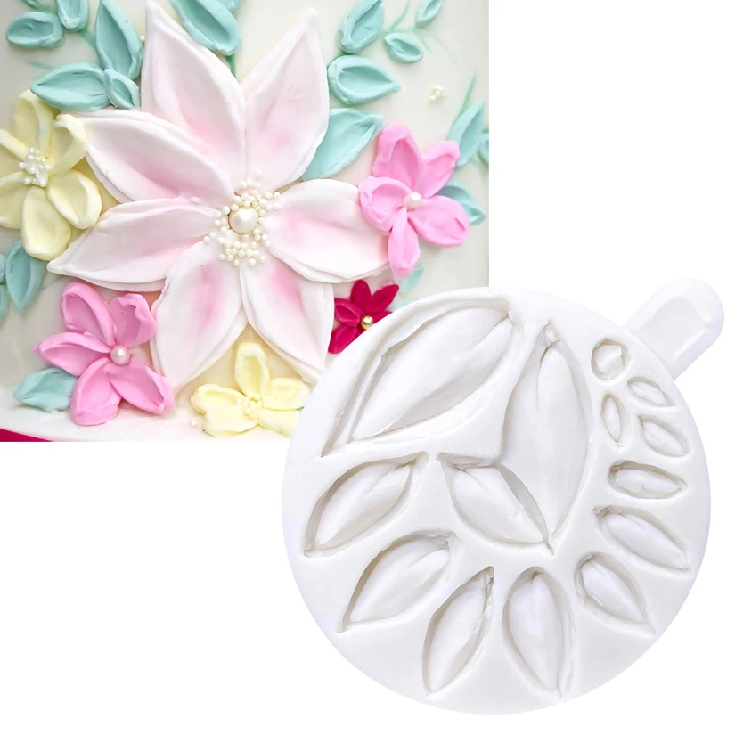 Petal Flower Leaf Silicone Mold Sugarcraft Chocolate Cupcake Baking Mold Fondant Cake Decorating Tools